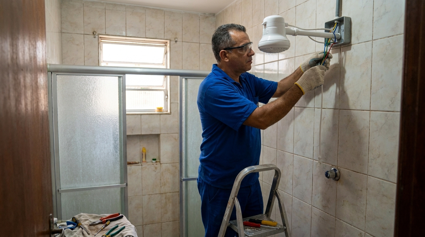 Substituição de Chuveiro Antigo em Charqueadas, Caxias do Sul‑RS